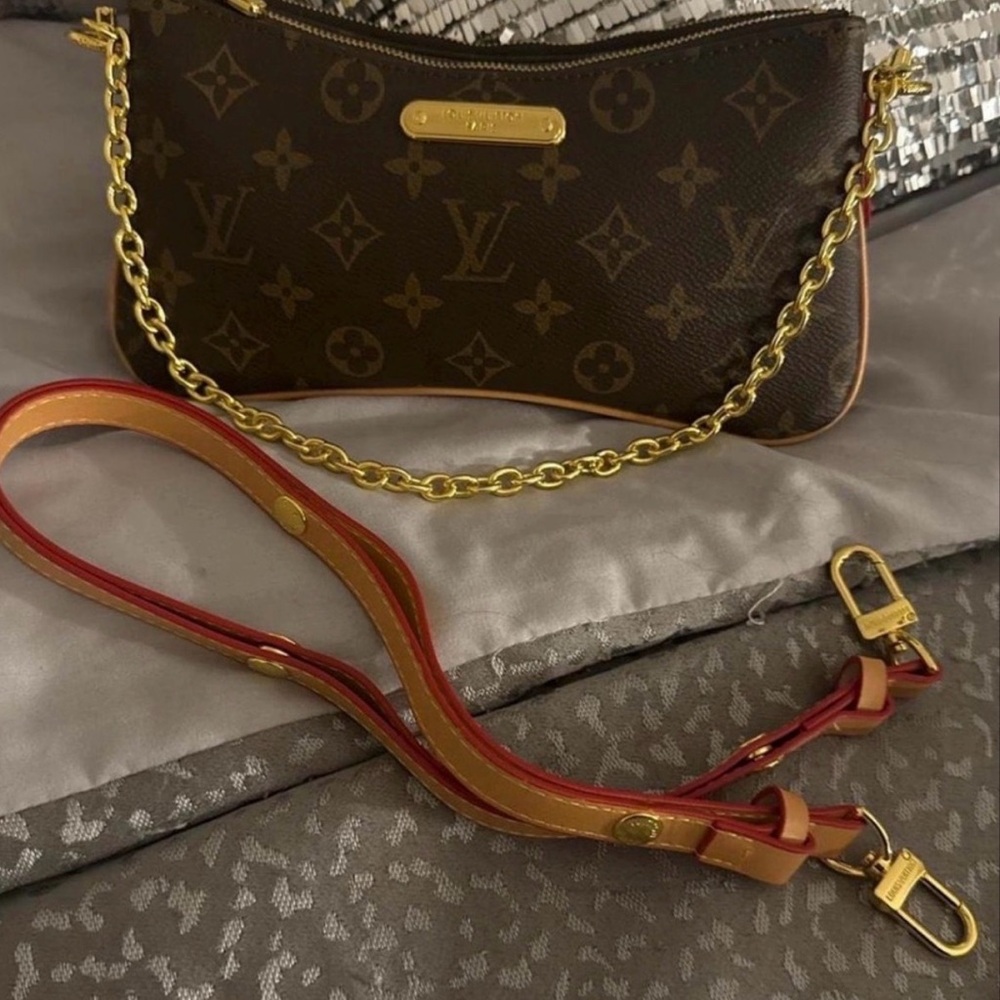 Louis Vuitton Monogram Canvas Wristlet with Gold Chain Strap - Picture 2 of 3